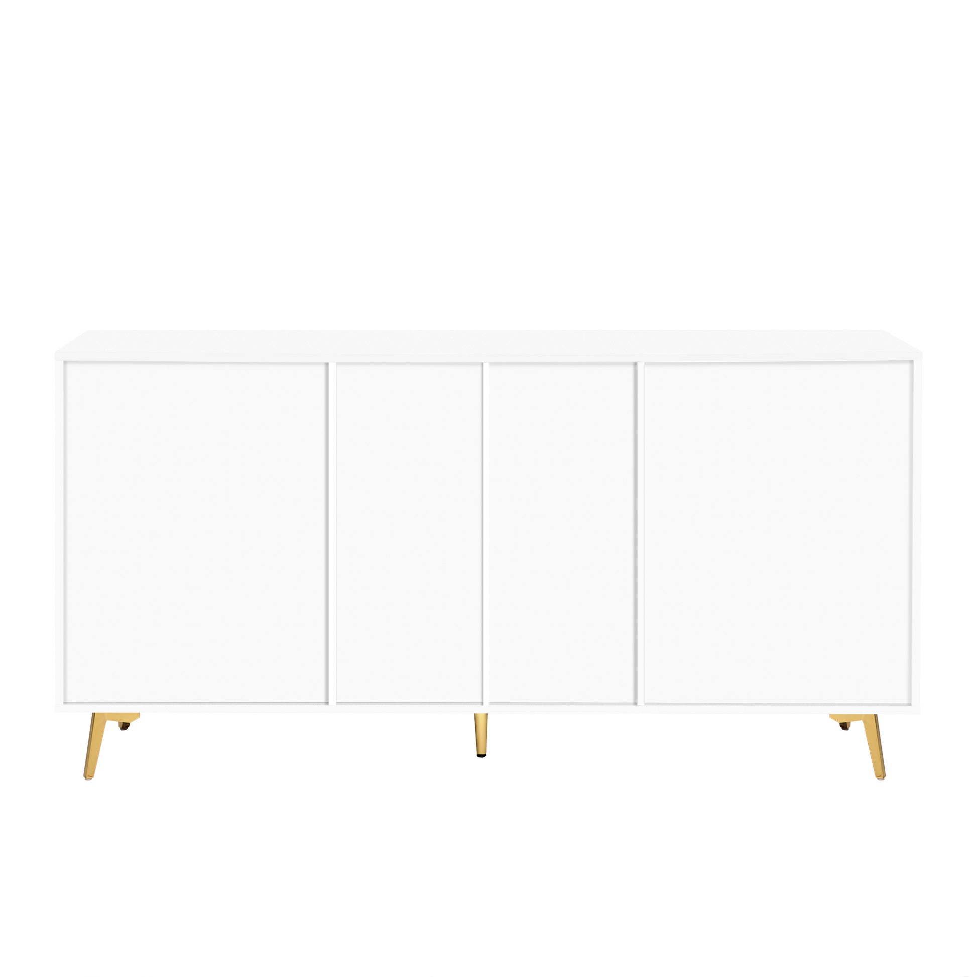 Featured Two Door Storage Cabinet With Three Drawers And Metal Handlessuitable For Corridors, Entrances And Living Rooms 3 4 Shelves White Primary Living Space Drawers Included American Design Mdf