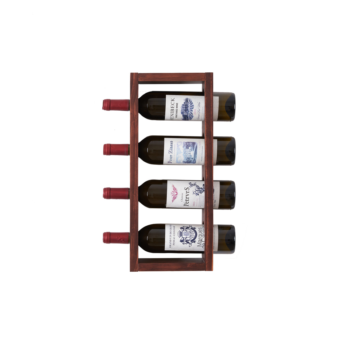 Wall Mounted Wood Vertical Wine Rack Holder Storage walnut-kitchen-american traditional-pine