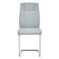 Equipped With Faux Leather Cushioned Seats Living Room Chairs With Metal Legs, Suitable For Kitchen, Living Room, Bedroom, And Dining Room Side Chairs, Set Of 4 Light Gray Pu Leather C 001 Light Grey Pu Leather