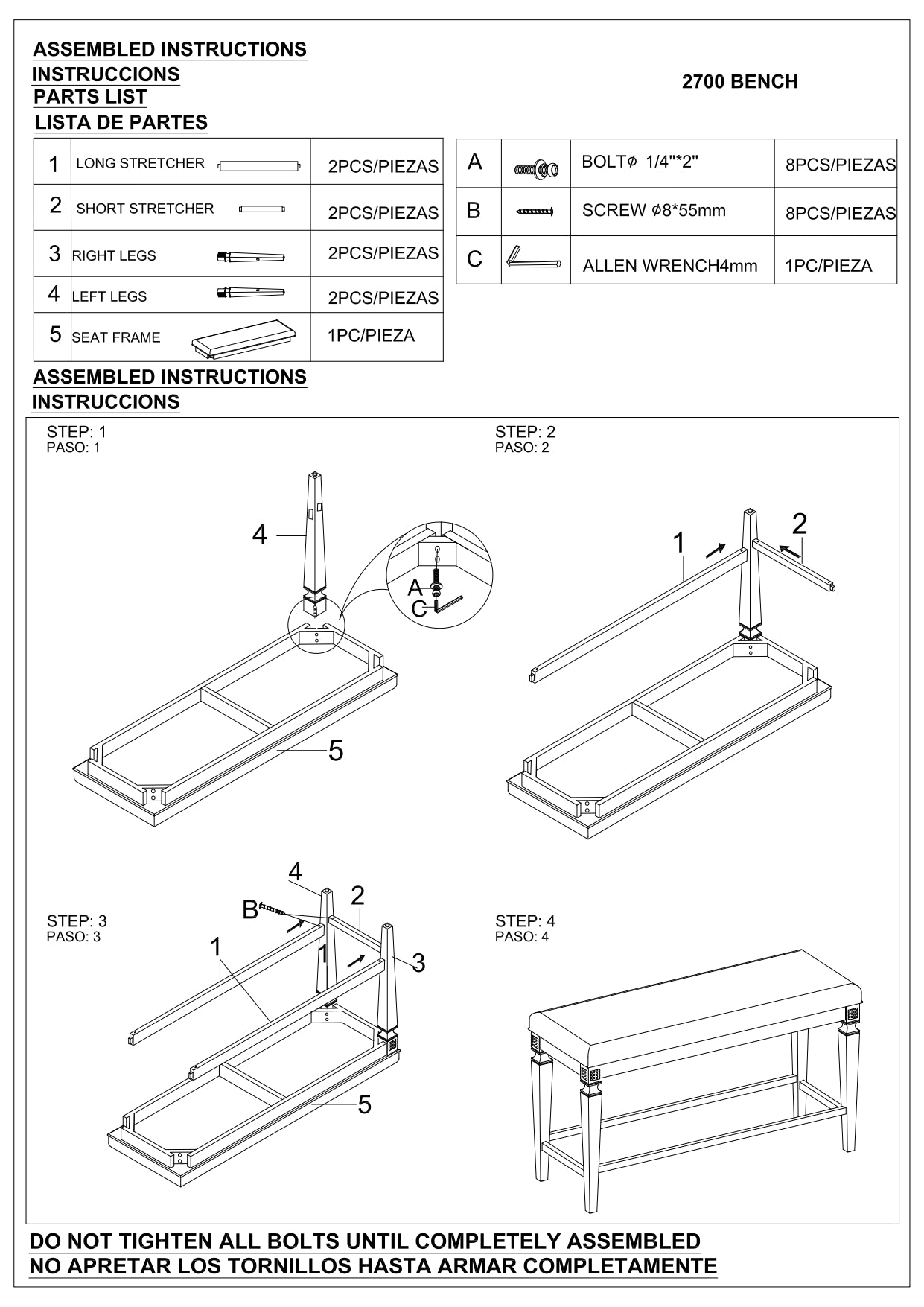 1 Pc Modern Glam Counter Height Bench Upholstered Seat Sparkling Embellishments Silver Champagne Gray Finish Furniture Bedroom Living Room Dining Room Silver Rectangular Grey Glam Wood