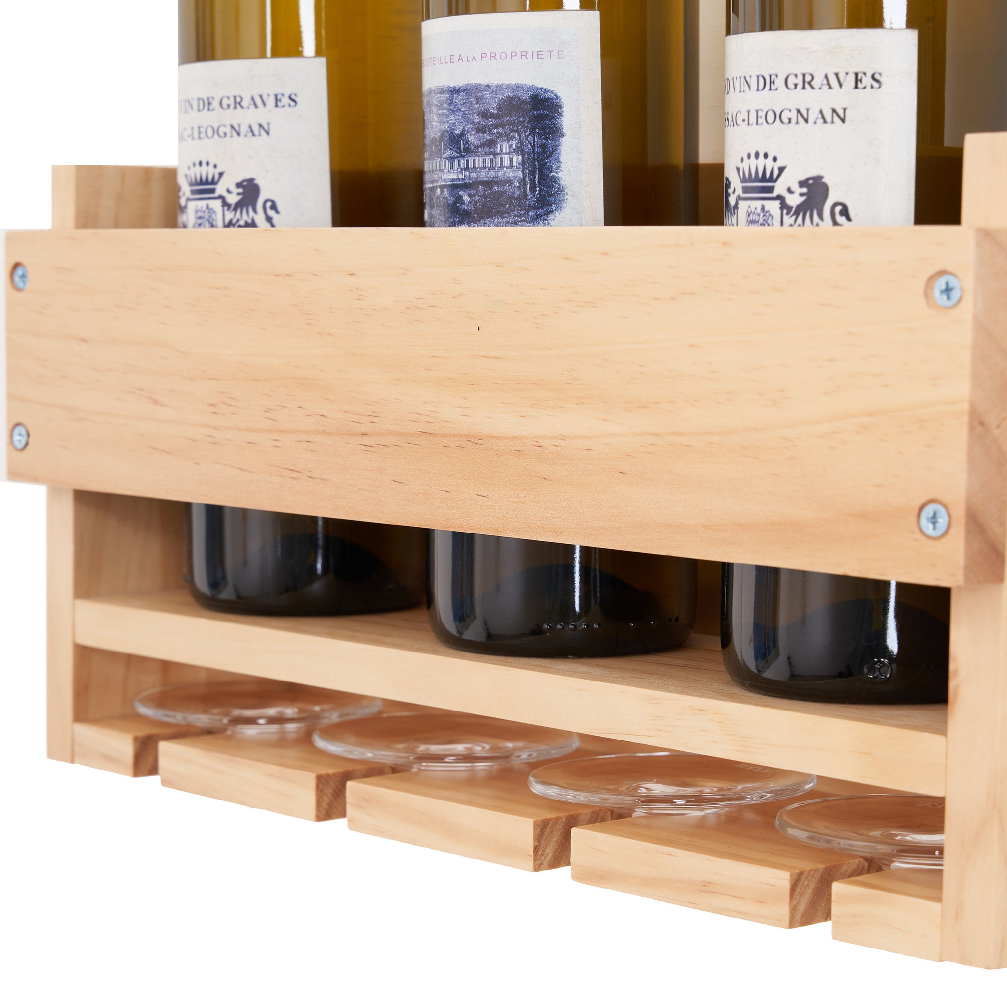 Wall mounted wine rack with cup holder wine racks natural-kitchen-american traditional-pine