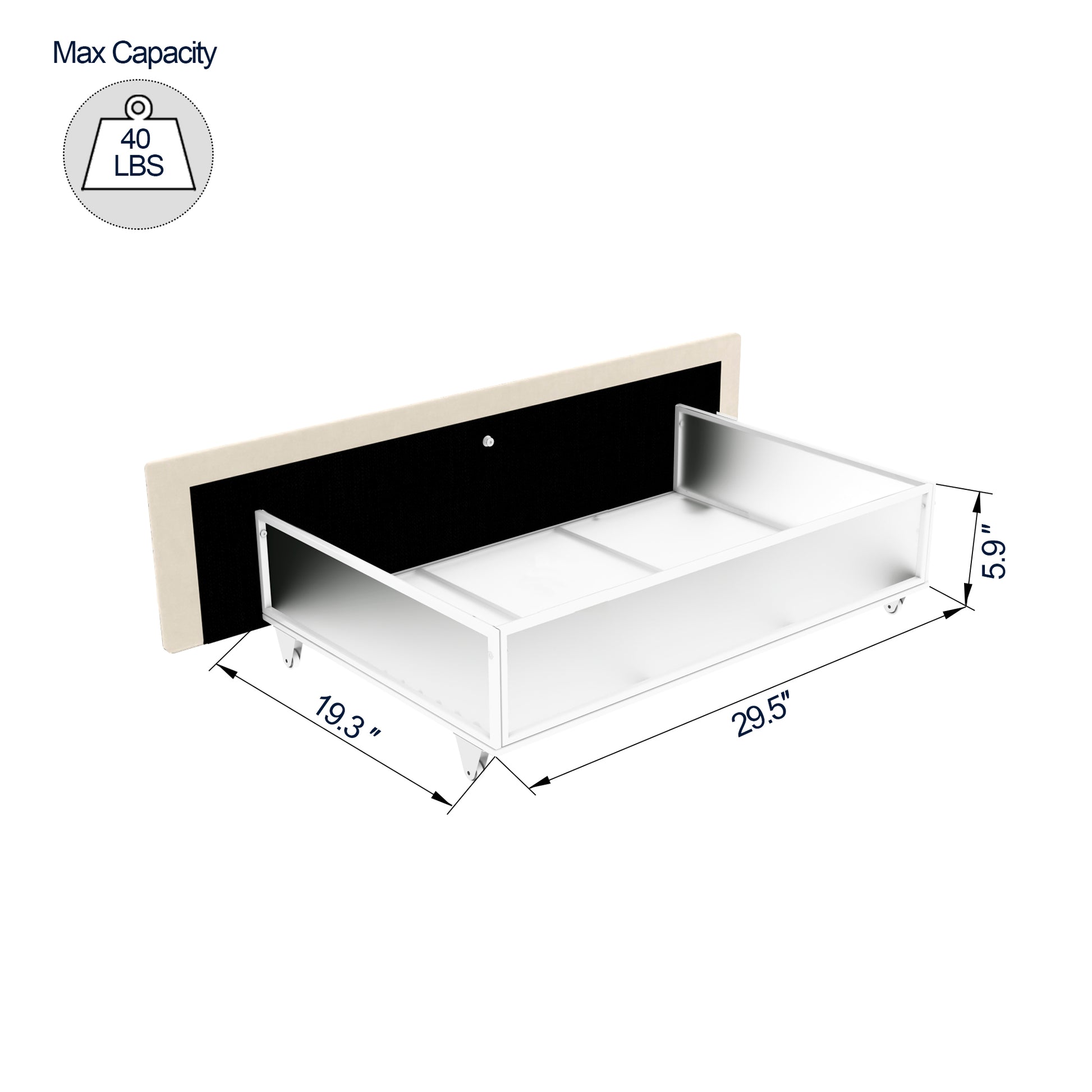 Anna Queen Size Ivory Velvet Upholstered Wingback Platform Bed With Patented 4 Drawers Storage, Modern Design Headboard With Tight Channel, Wooden Slat Mattress Support No Box Spring Needed Box Spring Not Required Queen Ivory Metal Bedroom