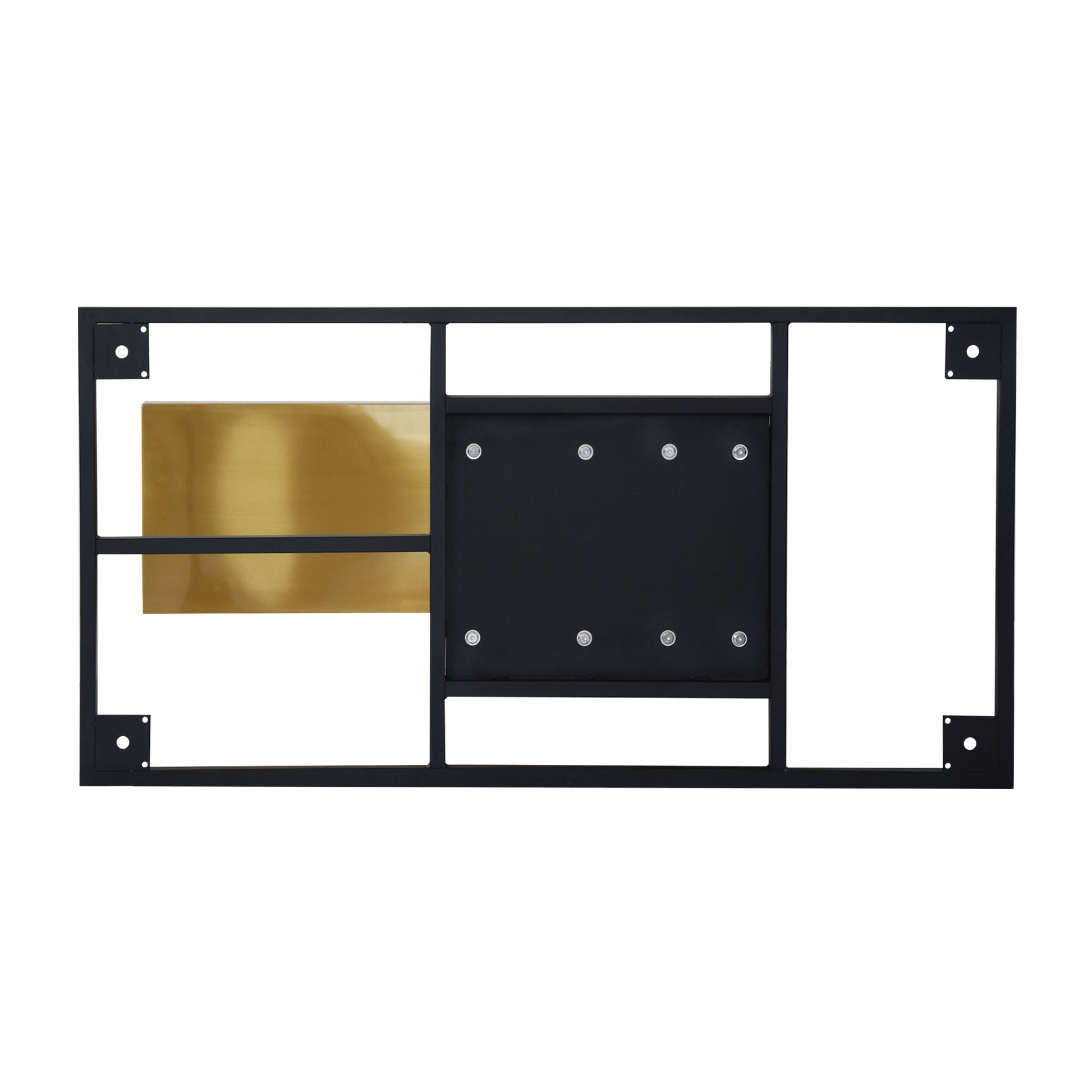 78.74"Modern Artificial Stone Black Straight Panel, Golden White Metal Legs Can Accommodate 8 People. Not Including Chairs Black Dining Room Metal Sintered Stone