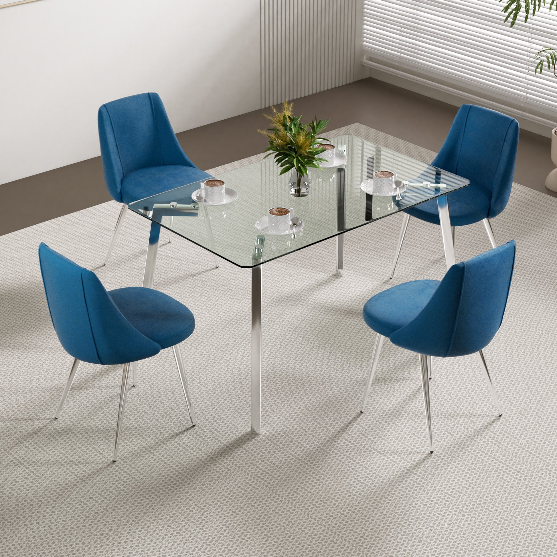 blue velvet dressing table chair Winslow Single Brushed Velvet Ocean Blue Dressing Table Chair