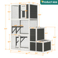 3 Tier Wooden Outdoor & Indoor Cat House Suitable For 1 3 Cats Cat Enclosure Resting Box With 4 Platforms And 2 Doors Cat Shelter Kitty House With A Jump Box For And Resting Cat Cage 71