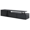 Modern, Minimalist Rectangle Extendable Tv Stand, Tv Cabinet With 2 Drawers And 1 Cabinet For Living Room, Up To 100'' Black Particle Board