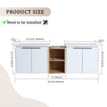 60 Inch Soft Close Doors Bathroom Vanity With Sink, And A Small Storage Shelves,Bvc07460Whltk White 4 1 Bathroom Wall Mounted Modern Plywood