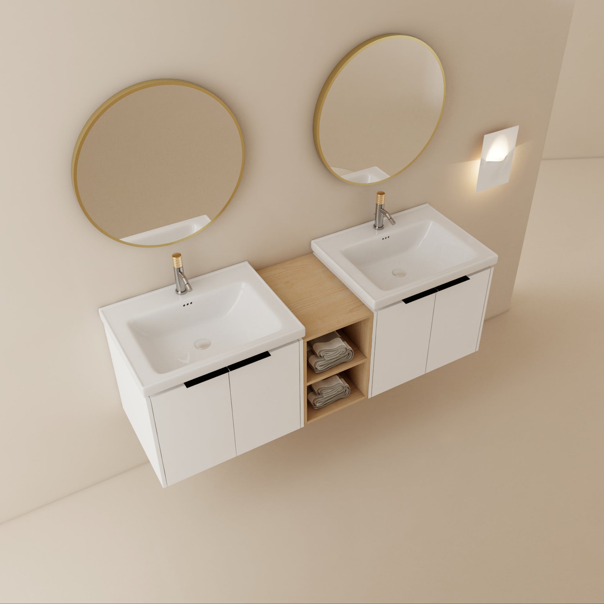 60 Inch Soft Close Doors Bathroom Vanity With Sink, And A Small Storage Shelves,Bvc07460Whltk White 4 1 Bathroom Wall Mounted Modern Plywood