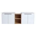 60 Inch Soft Close Doors Bathroom Vanity With Sink, And A Small Storage Shelves,Bvc07460Whltk White 4 1 Bathroom Wall Mounted Modern Plywood