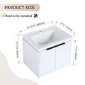 24 Inch Soft Close Doors Bathroom Vanity With Sink, Suitable For Small Bathroom White 2 Bathroom Wall Mounted Modern Plywood