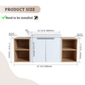 48 Inch Soft Close Doors Bathroom Vanity With Sink, And Two Small Storage Shelves,Bvc07448Whltk White 2 2 Bathroom Wall Mounted Modern Plywood