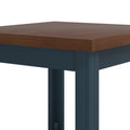 Nantucket 24 Inch Side Table, No Assembly Required, Blue Denim And Whiskey Finish Blue Solid Wood