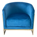 Blue And Gold Sofa Chair Blue Stainless Steel Velvet