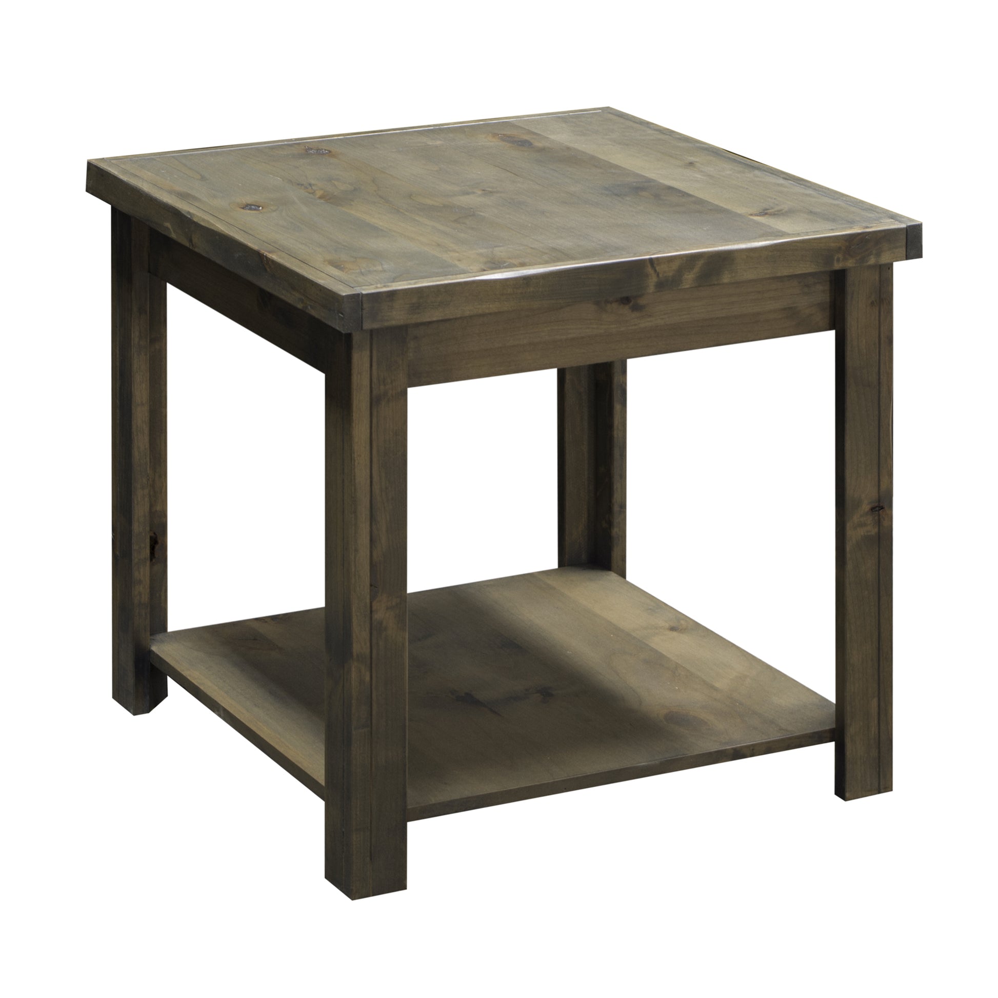 Joshua Creek 24 Inch Side Table, No Assembly Required, Barnwood Finish Brown Brown Primary Living Space Rustic,Transitional Alder Solid Wood