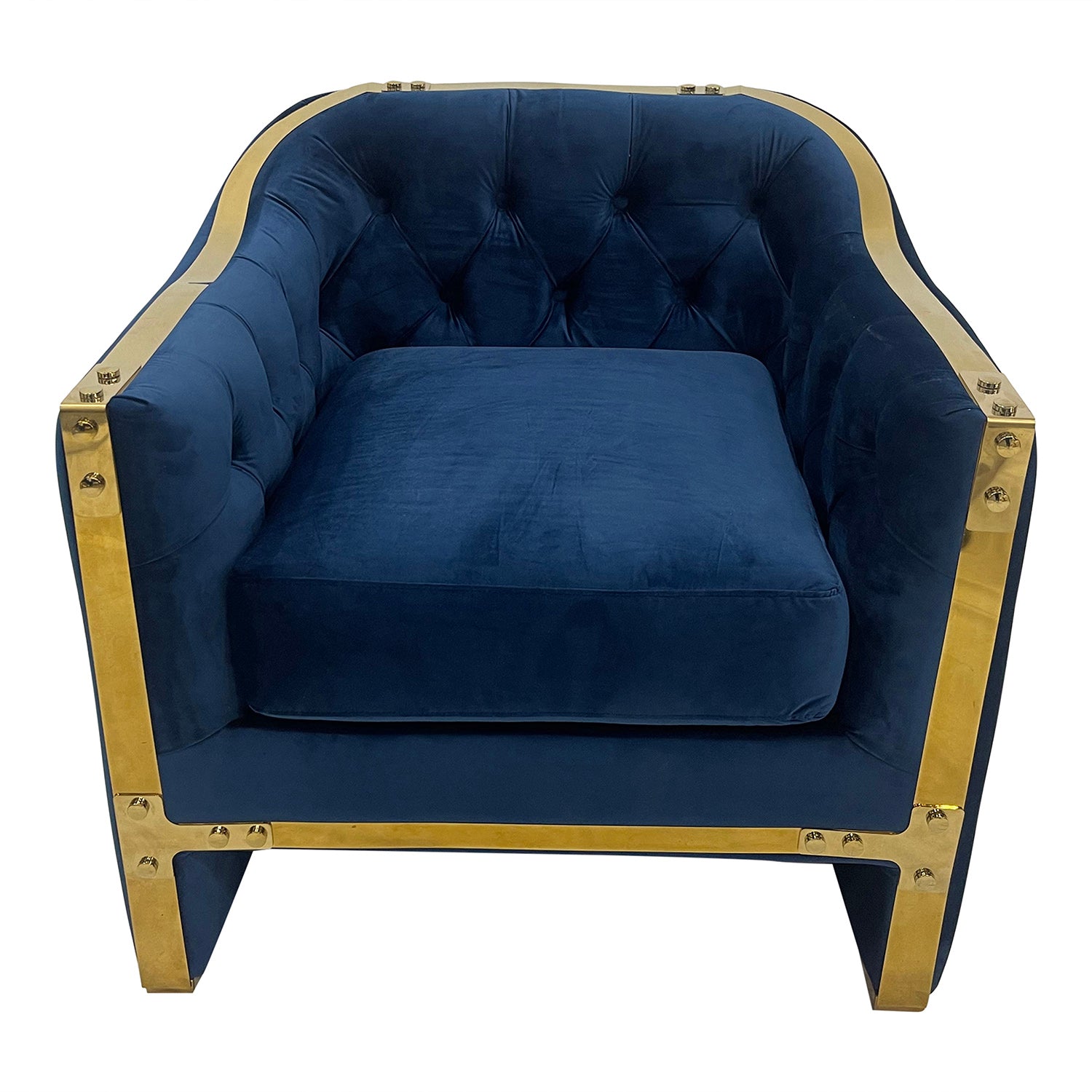 Navy And Gold Sofa Chair Navy Stainless Steel Velvet