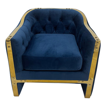 Navy And Gold Sofa Chair Navy Stainless Steel Velvet