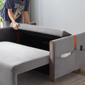 Convertible Comfortable Sleeper Velvet Sofa Couch With Storage For For Living Room Bedroom Sofabed Gray Gray Velvet