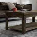 Joshua Creek 48 Inch Coffee Table, No Assembly Required, Barnwood Finish Brown Brown Primary Living Space Rustic,Transitional Alder Solid Wood