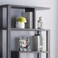 Multi Level Shelve Showcase Cabinet, Home Display Cabinet Distressed Grey Grey Particle Board