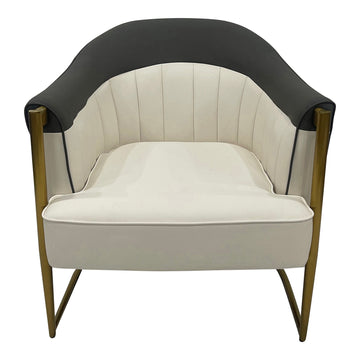 Gray, Off White And Gold Sofa Chair Off White Stainless Steel Vinyl