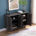 Buffet Four Door With Six Shelves Grey - Grey