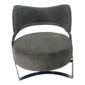 Ashy Grey And Silver Sofa Chair Grey Stainless Steel Velvet