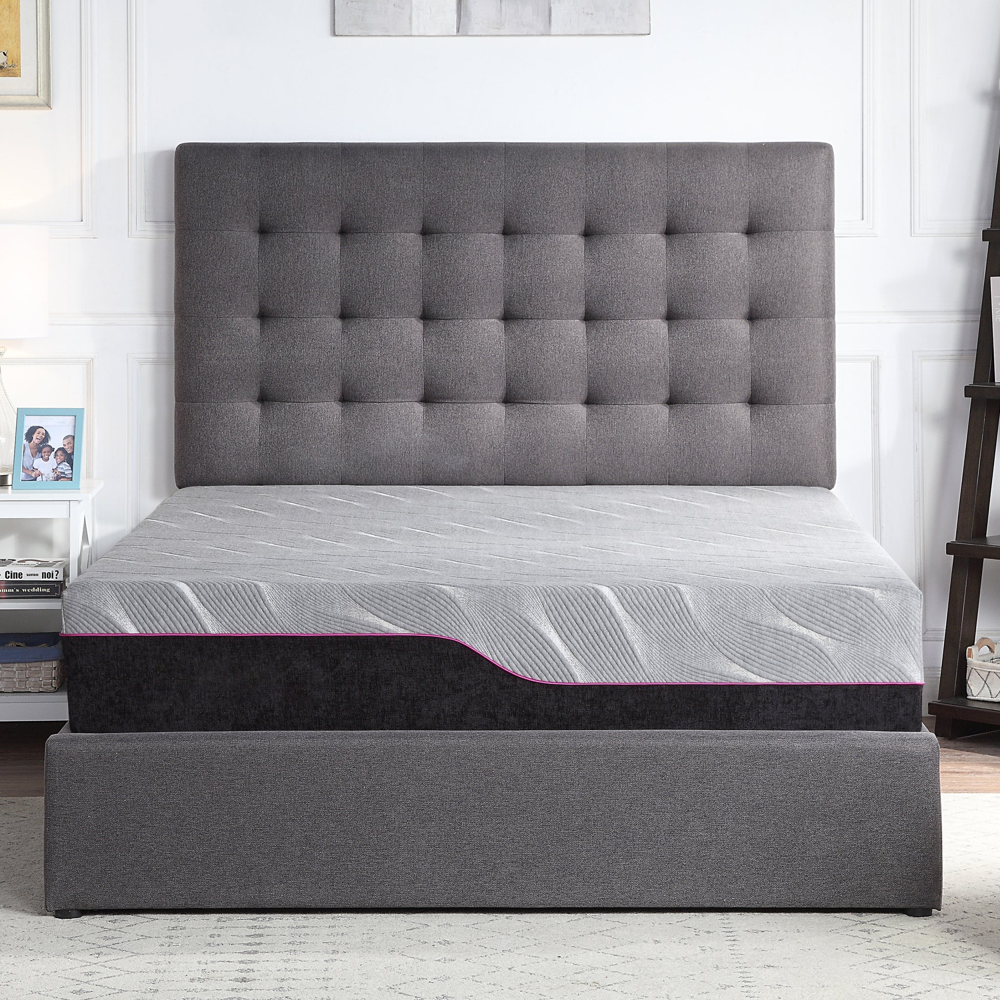 11 Inch Recooling Fast Responding Latex Foam Adult Mattress, Full Size Grey Bedroom Foam Full