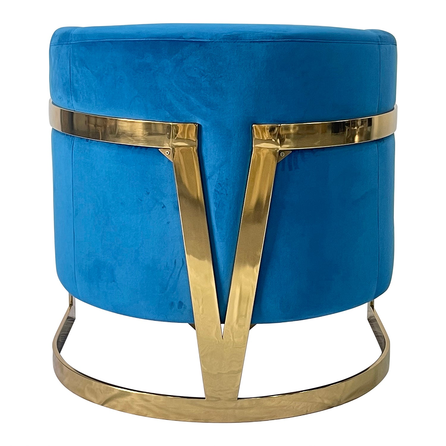 Blue And Gold Sofa Chair Blue Stainless Steel Velvet