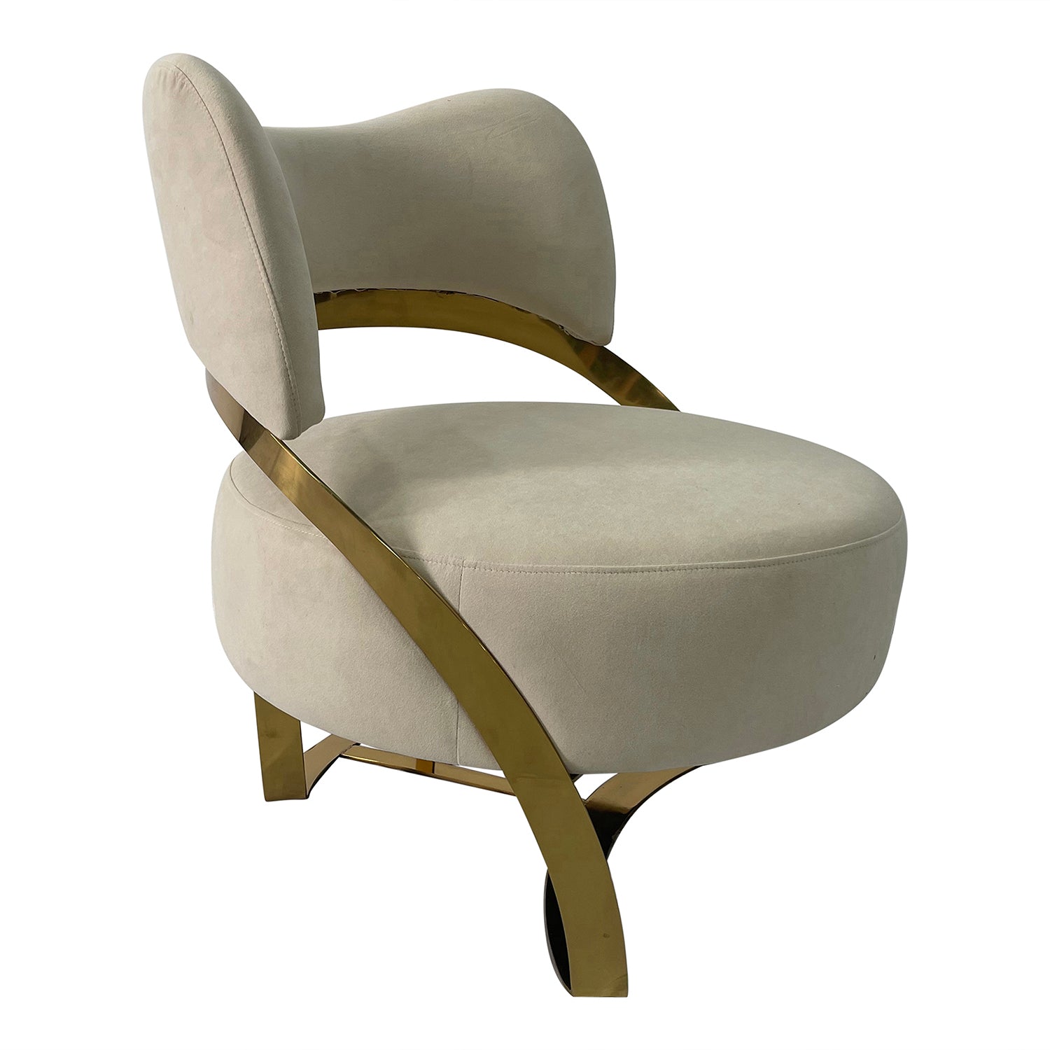 Light Beige and Gold Sofa Chair