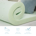 3 Inch Short Queen Size Cool Gel Memory Foam Mattress Topper Light Green Bedroom Foam