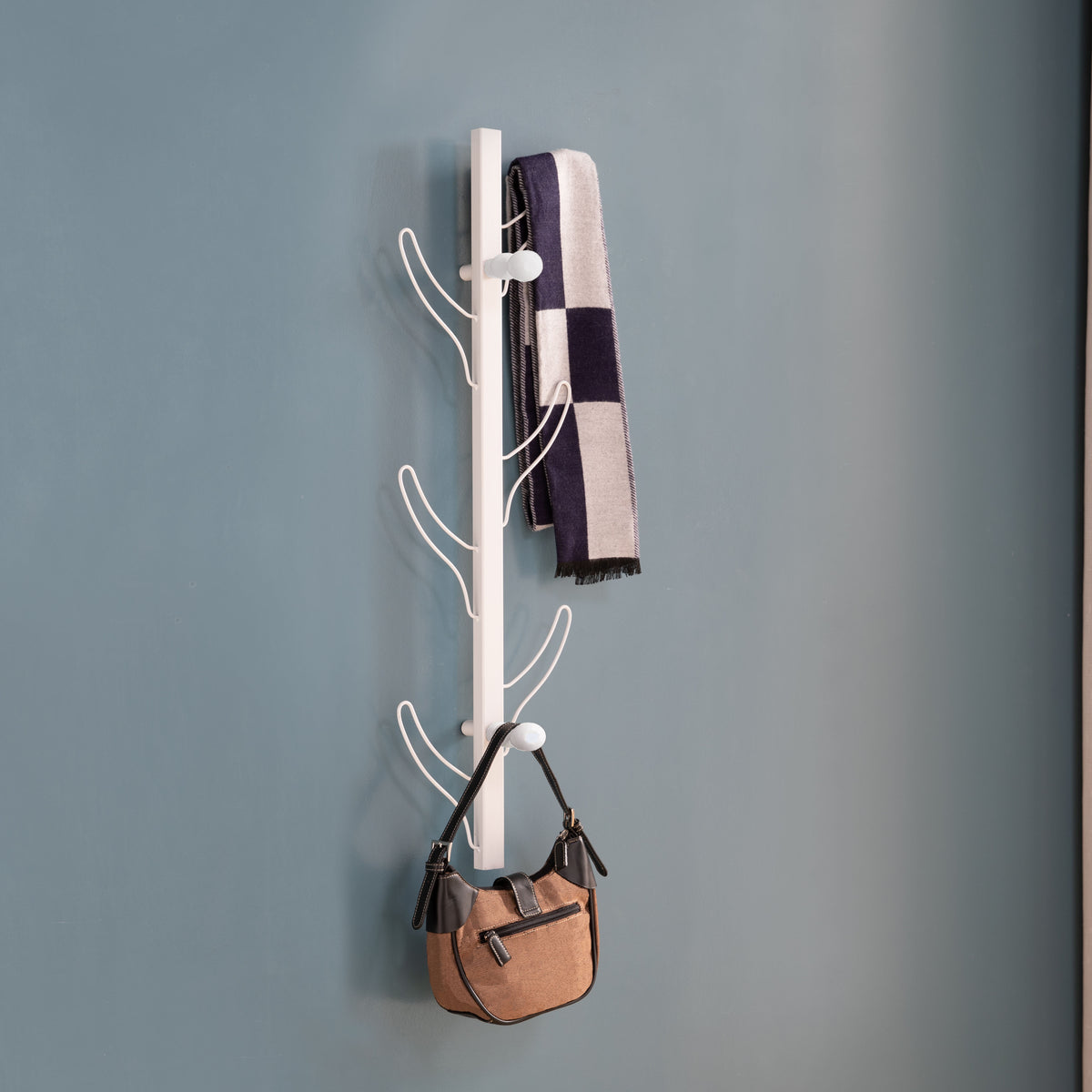Coat Rack Verticle Vertical Eight Hook Coat Rack Wall Mount White White Particle Board