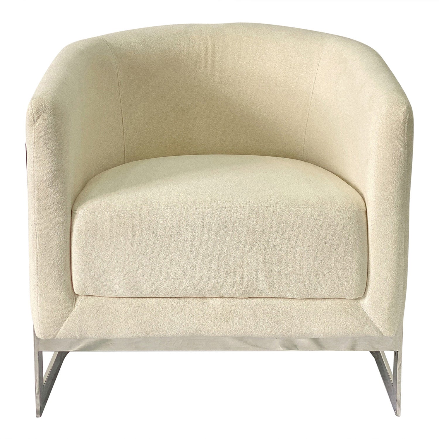 White And Silver Sofa Chair White Stainless Steel Velvet