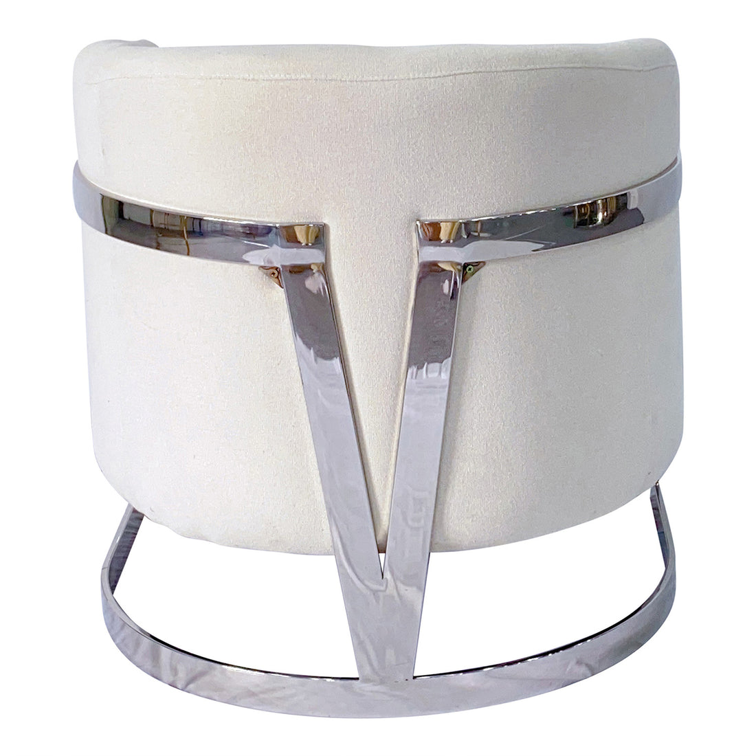 White And Silver Sofa Chair White Stainless Steel Velvet