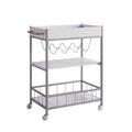 Rolling Kitchen Cart with Three Tier Storage and Four white-particle board