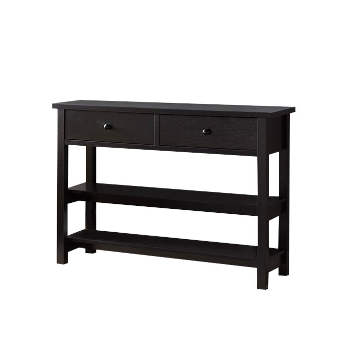 Console Table Two Shelf And Two Drawer With Knob Handles Dark Espresso Particle Board