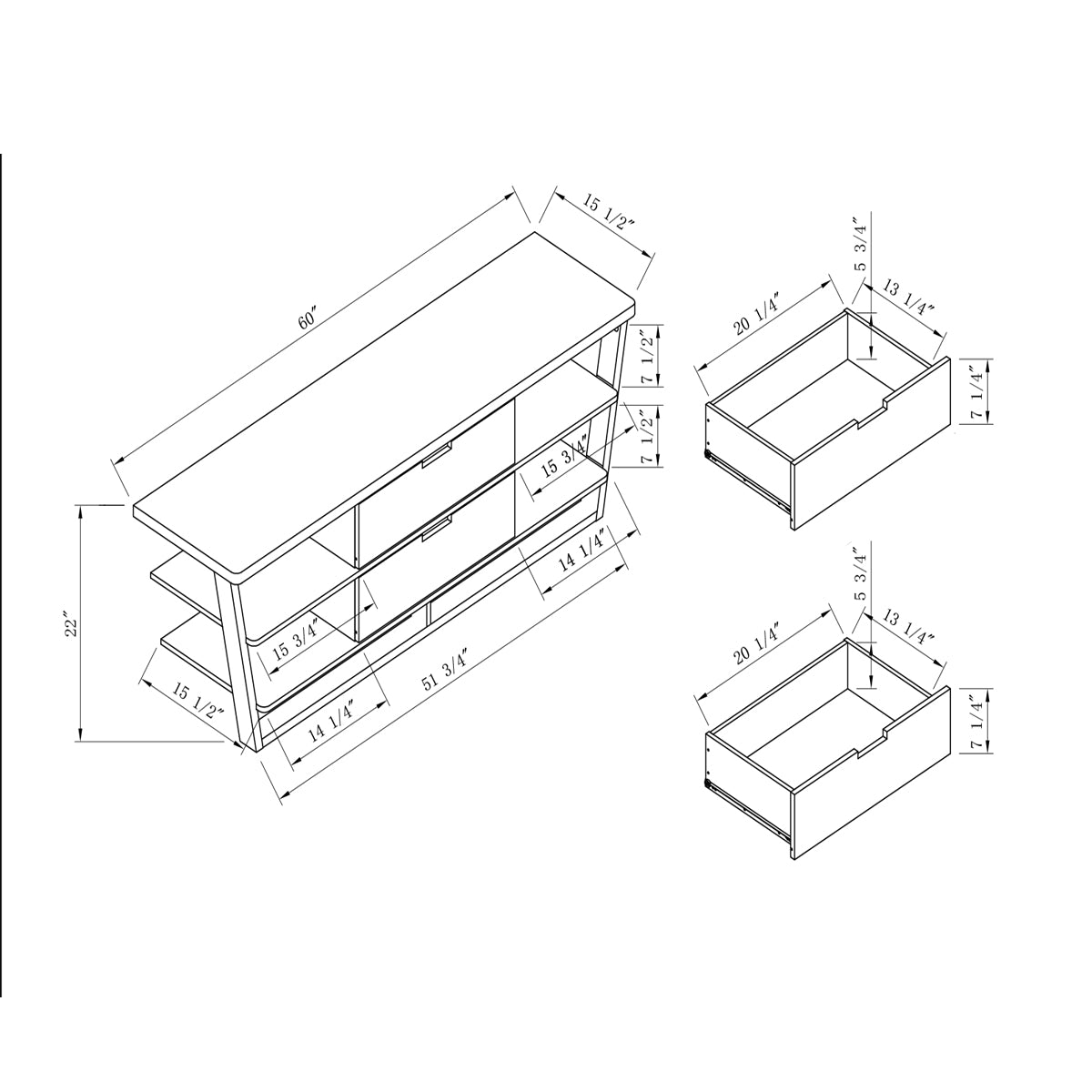 Tv Stand With Four Open Shelves And Two Drawers With Cutout Handles Dark Brown Brown 60 69 Inches Particle Board