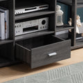 Contemporary Tv Stand With Ten Shelves And One Drawer Grey Grey 60 69 Inches Particle Board