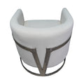 White And Silver Sofa Chair White Stainless Steel Velvet