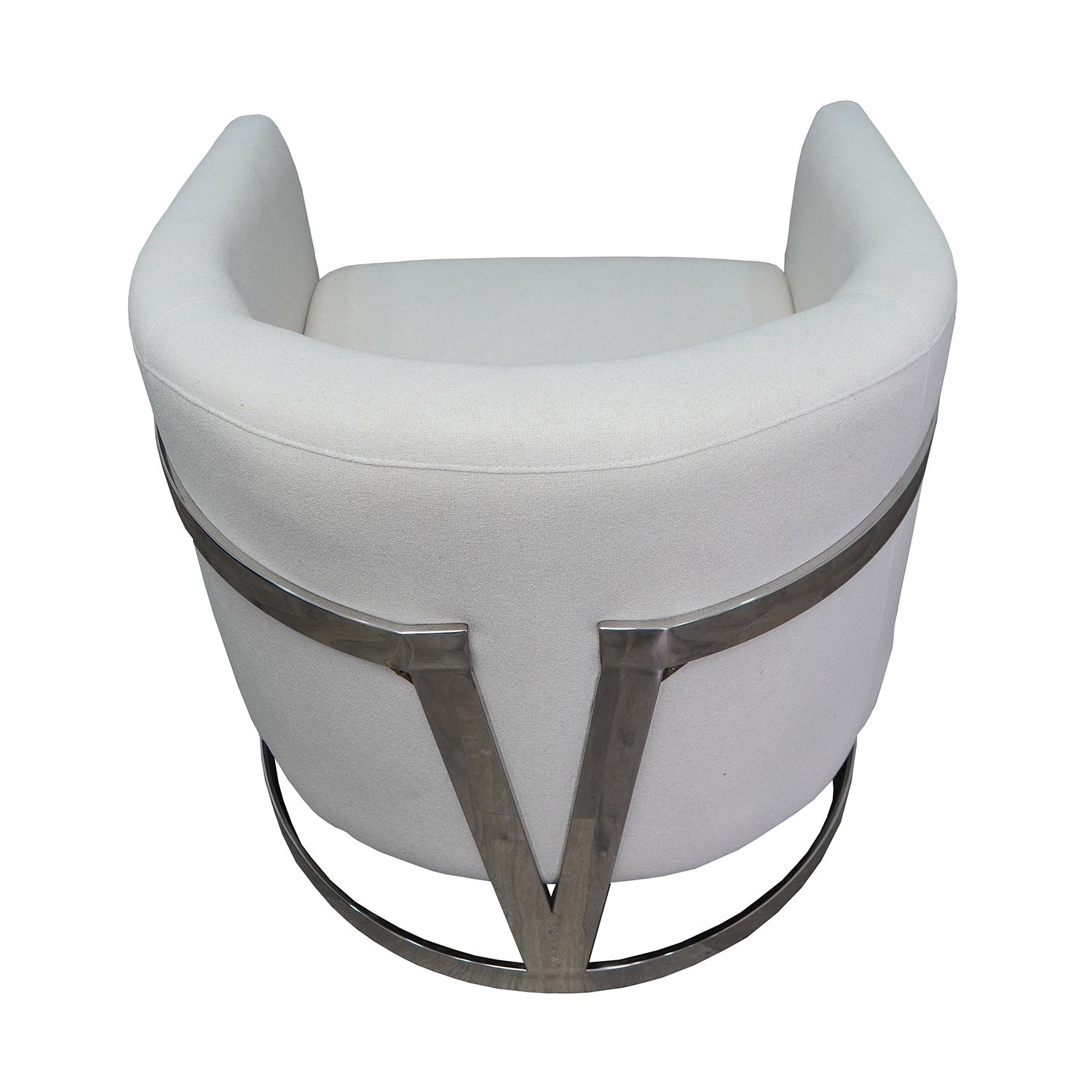 White And Silver Sofa Chair White Stainless Steel Velvet