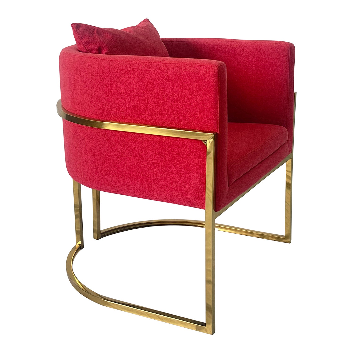 Red And Gold Sofa Chair Red Stainless Steel Velvet