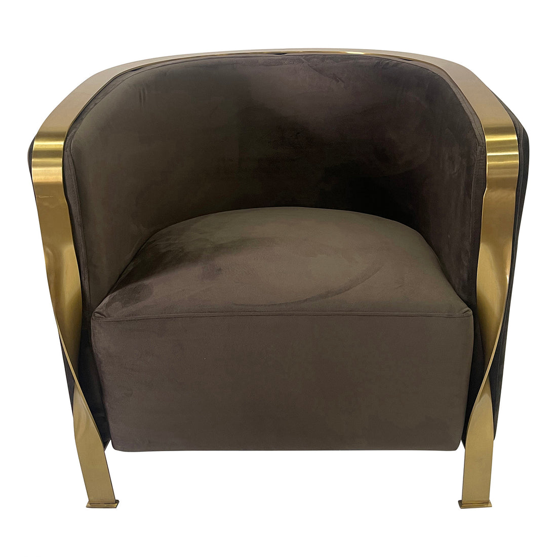 Brown And Gold Sofa Chair Brown Stainless Steel Velvet