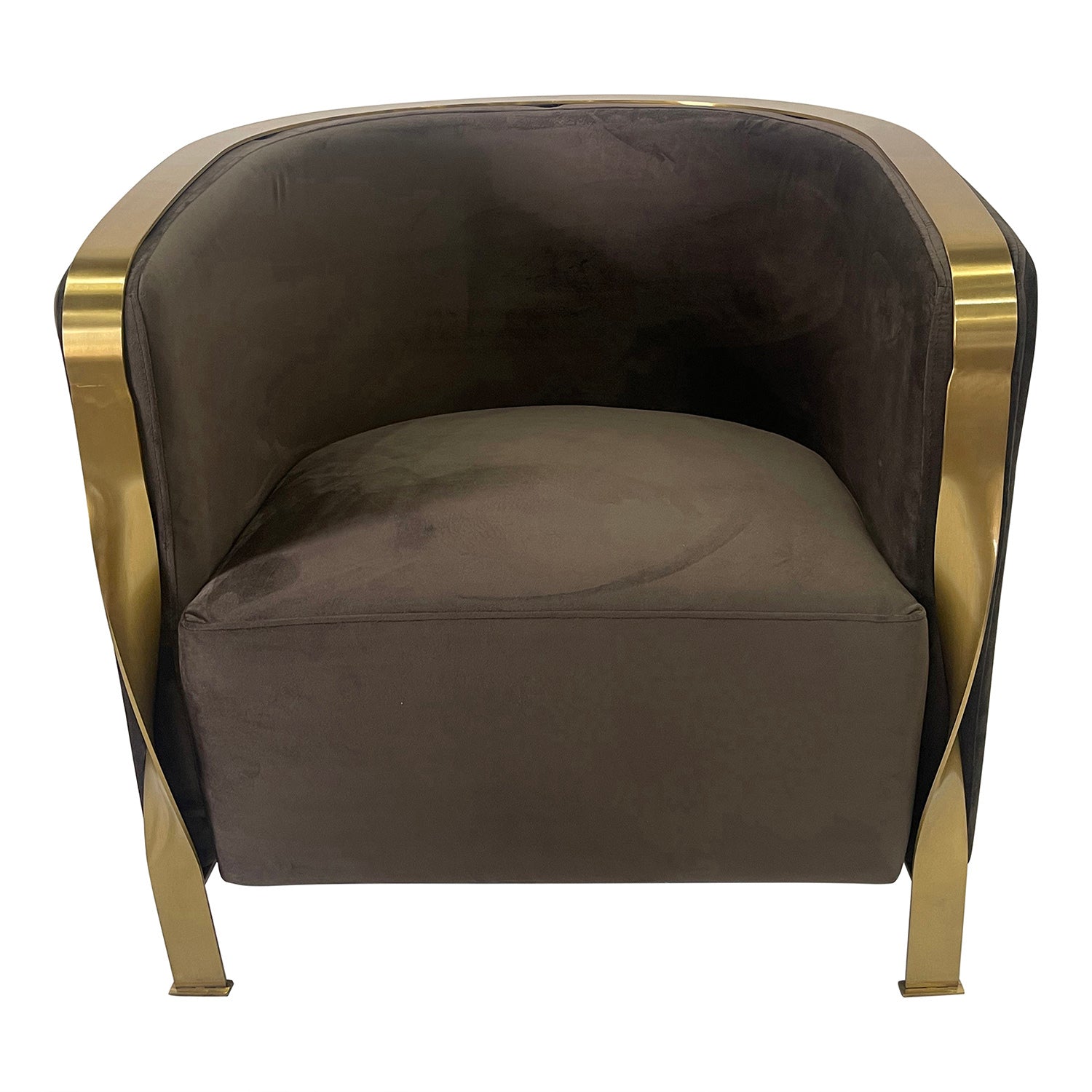 Brown And Gold Sofa Chair Brown Stainless Steel Velvet