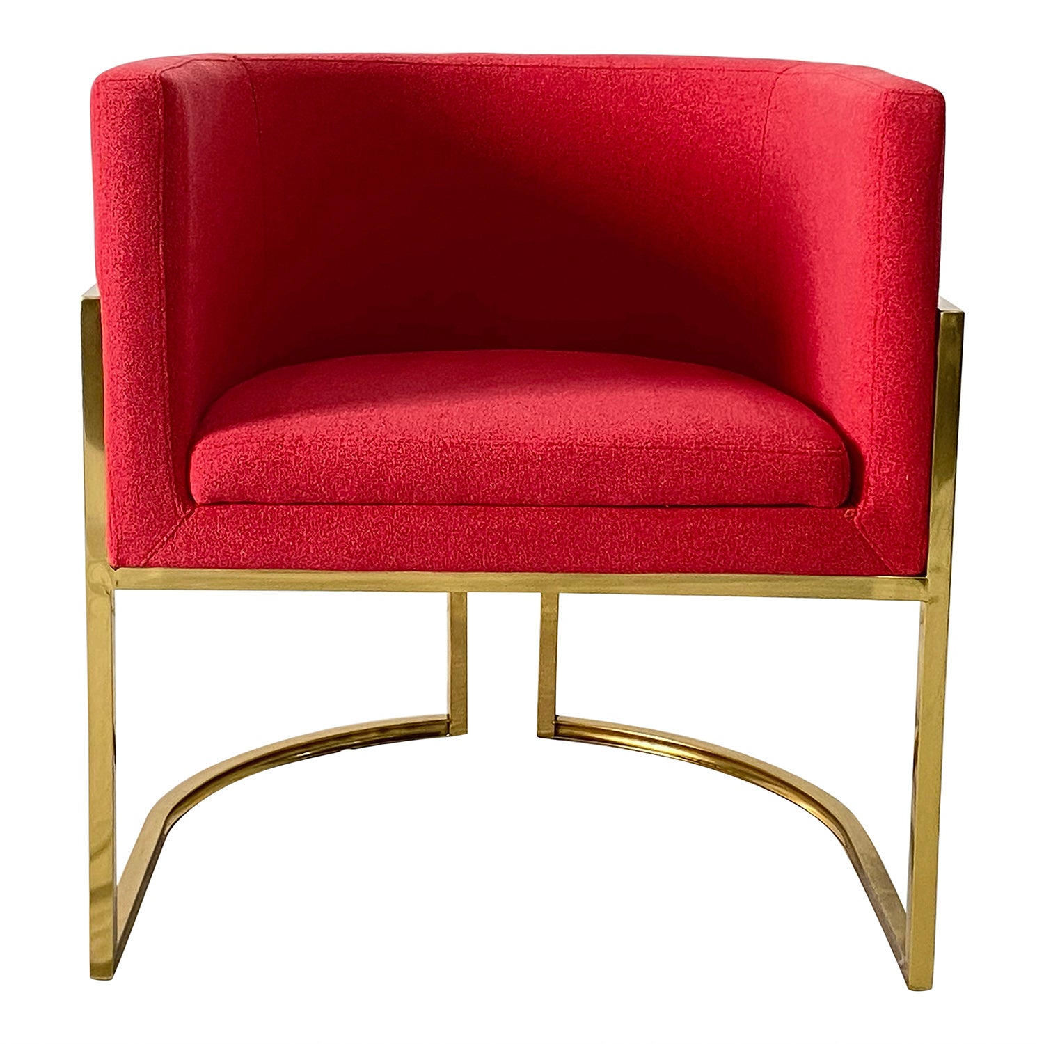 Red And Gold Sofa Chair Red Stainless Steel Velvet