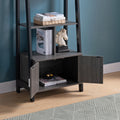 Modern Bookcase With Four Open Shelves And Two Door Cabinet Black & Grey Grey Particle Board