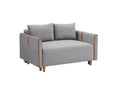 Convertible Comfortable Sleeper Velvet Sofa Couch With Storage For For Living Room Bedroom Sofabed Gray Gray Velvet