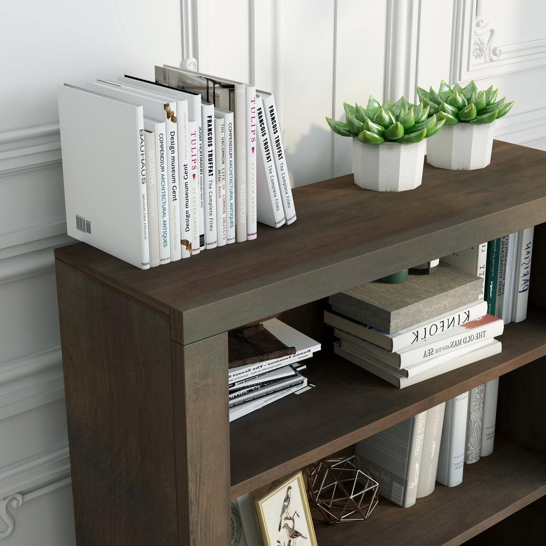 Joshua Creek 36 Inch High 3 Shelf Bookcase, No Assembly Required, Barnwood Finish 2 Or Less Brown Brown Office Closed Back Rustic,Transitional Alder Solid Wood