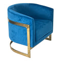 Blue And Gold Sofa Chair Blue Stainless Steel Velvet