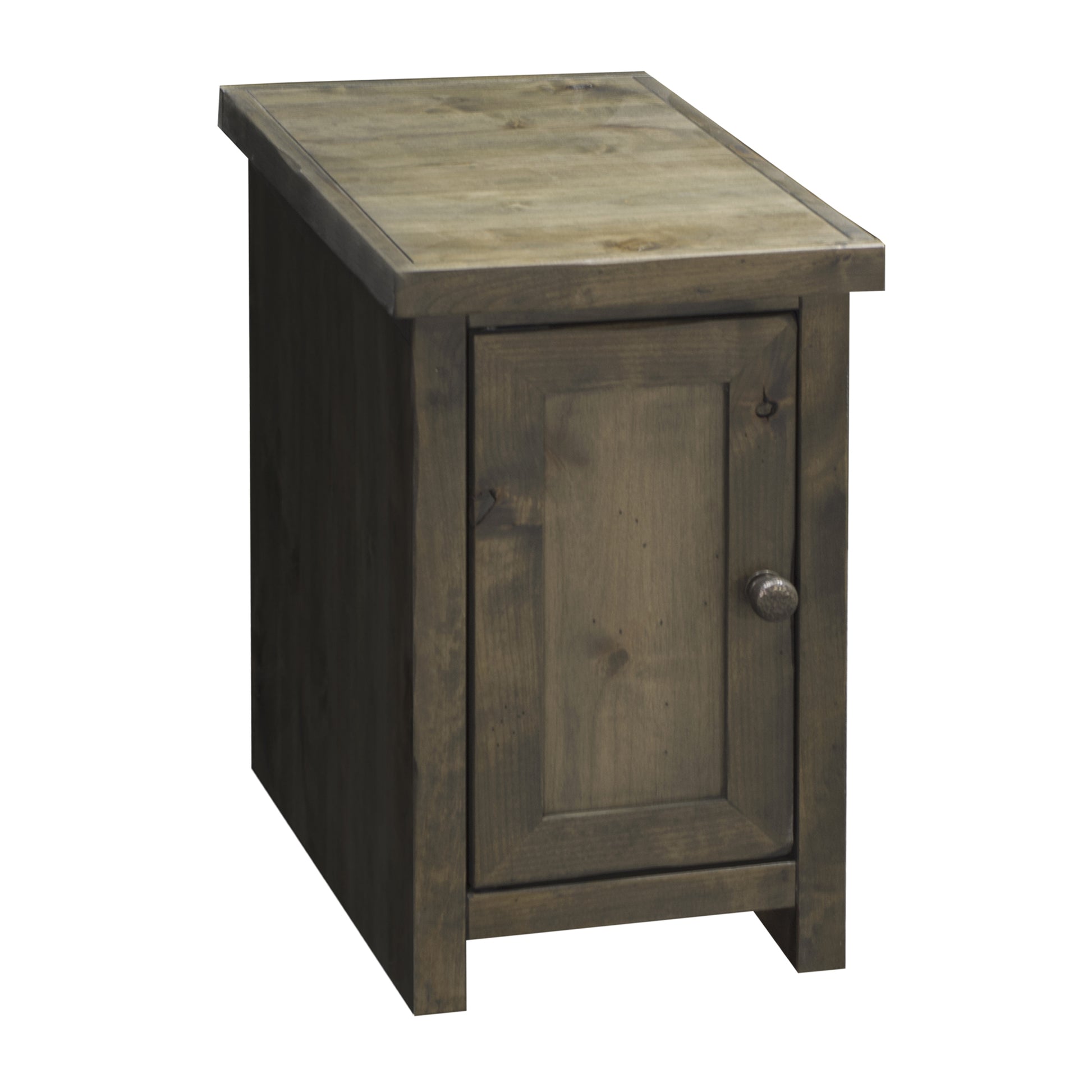 Joshua Creek 14 Inch Chairside Table, No Assembly Required, Barnwood Finish Brown Brown Primary Living Space Rustic,Transitional Alder Solid Wood