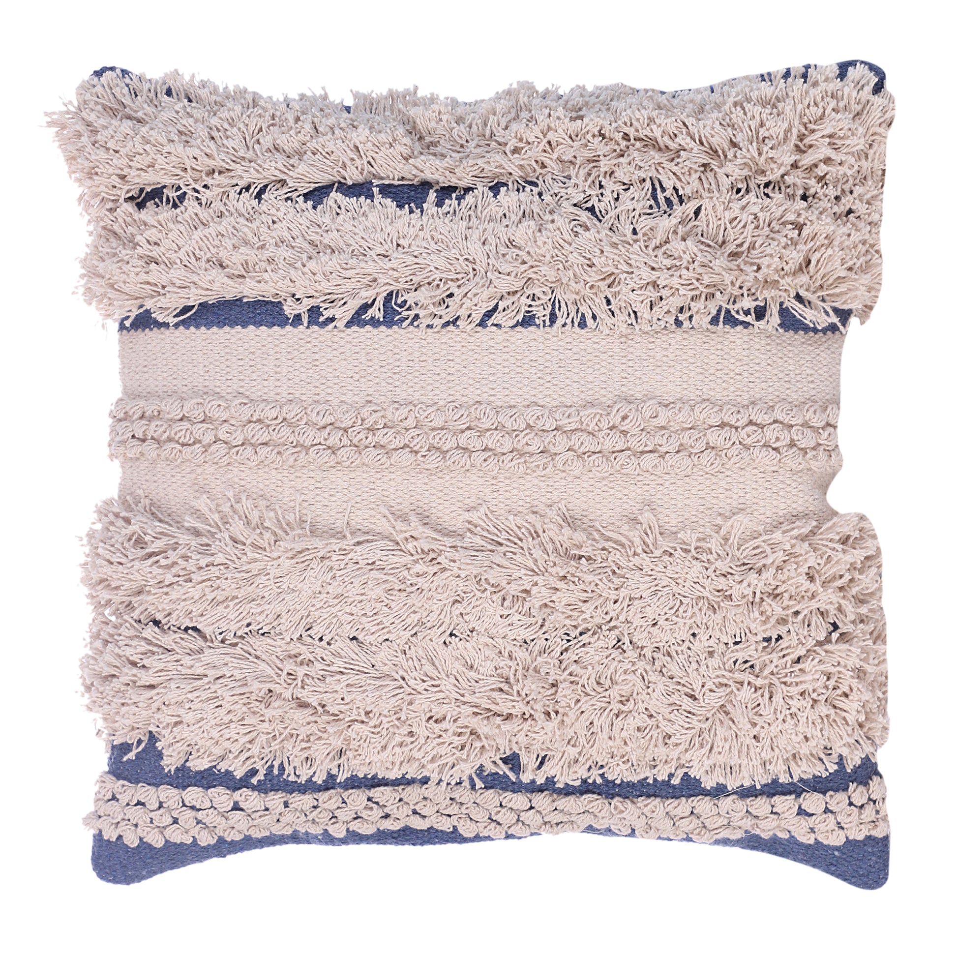 18 x 18 Handcrafted Shaggy Cotton Accent Throw