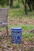 Ceramic Garden Stool, Blue And White Small Side Tabel, D11